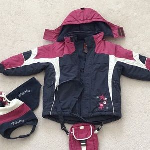 Girl’s jacket +matching hat, scarf and cute purse